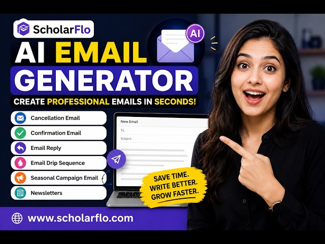 ScholarFlo AI Email Generator Tutorial | Create Professional Emails in Seconds