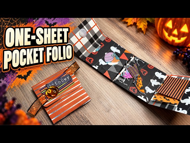 🎃 One-Sheet Halloween Foldover Folio | 3 Easy Pockets