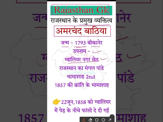 राजस्थान के प्रमुख व्यक्तित्व - अमरचंद बाठिया #gk #4thgrade_rajasthan #4thgrade2025 #gkrajasthan