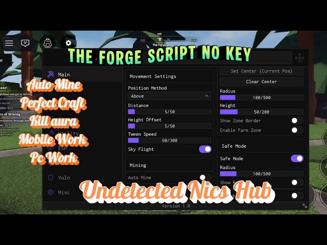 The Forge Script NO KEY! (Nics Hub) Auto Craft & Mine (2025)