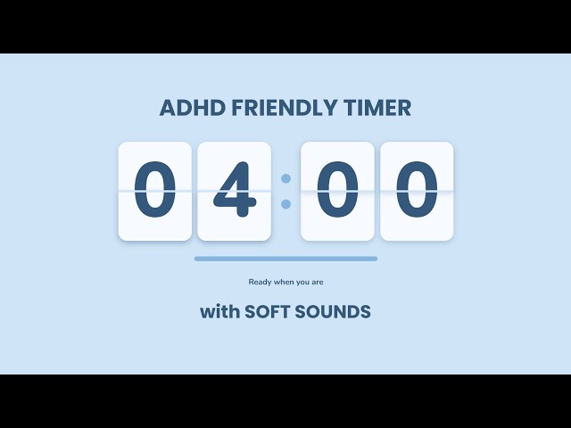 ⏳4 Minute Timer for ADHD Brains | Soft Countdown ❄️