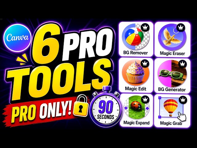 6 Canva Pro Tools You Can't Use for Free (90 Seconds)