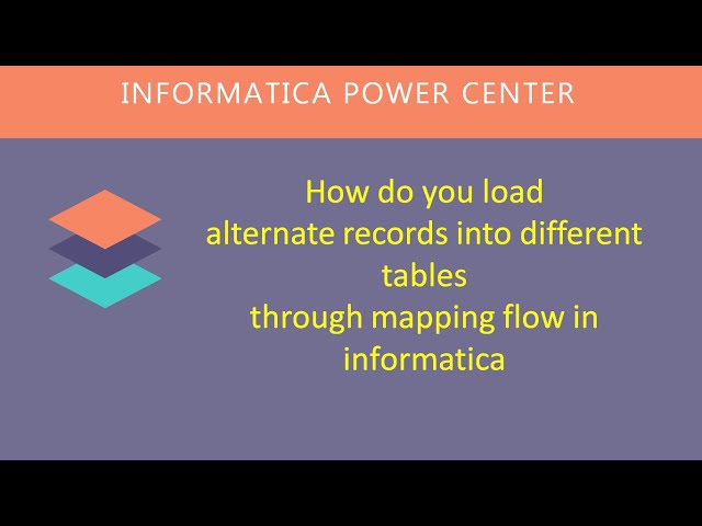 How do you load alternate records into different tables through mapping flow in informatica
