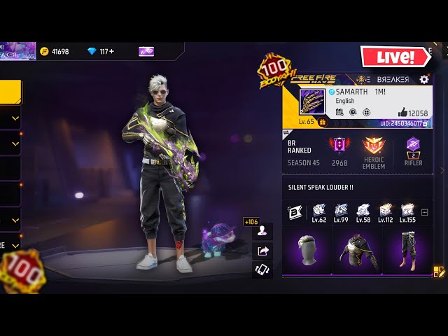 Free Fire Rank Push Live🔴Teamcode Giveway