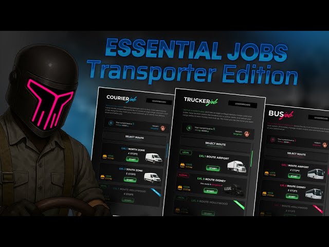 Bus Driver, Trucker & Courier FiveM | Randomized routes, leveling system, minigames, illegal routes