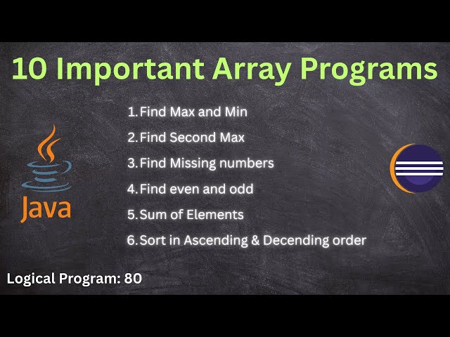 Top 10 Array Logical Problems in Java | Coding Interview Questions | 10 Must-Know Array Programs