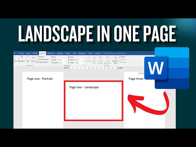 How To Change Portrait To Landscape On Word For One Page