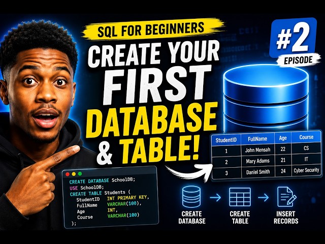 SQL Tutorial for Beginners #2: Create Your First Database & Table