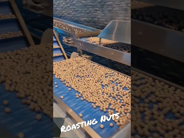 Nuts being roasted in a shop in Greece, it smells amazing and they tasted great