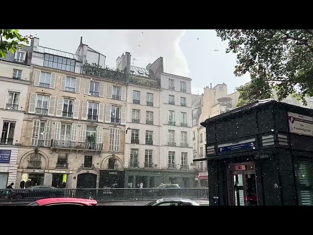 Heavy Rain In Paris, France