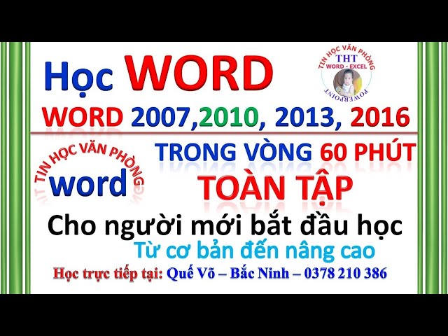 Học word - Học word Cho người mới bắt đầu Toàn tập | Tin học văn phòng word