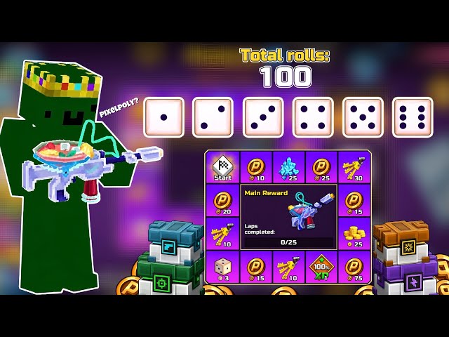 Spending 100+ dices in Pixelpoly event in Pixel Gun 3D