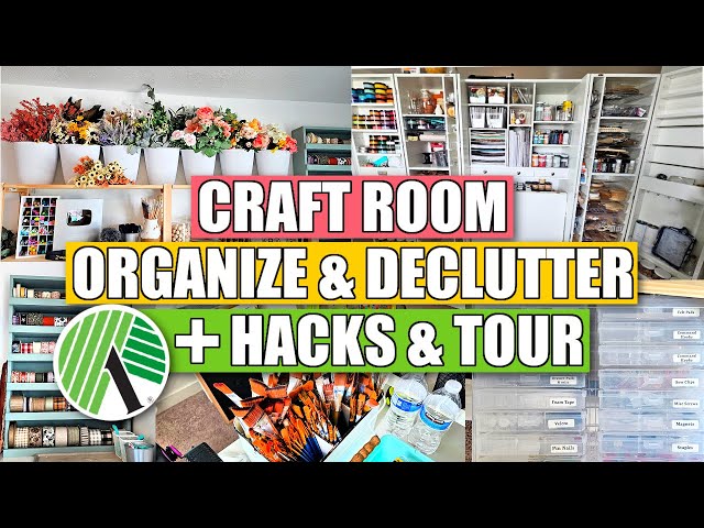 MEGA Craft Room Declutter, Organization Tips AND Dollar Tree Hacks | Craft Room Tour 2024