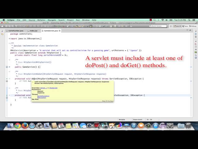 Writing GameServlet for the Guessing Game Application - Servlet Edition