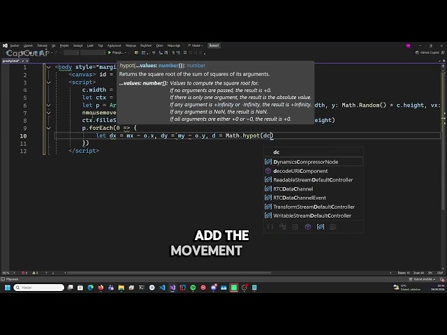 programming tutorial for gravity in HTML:)))