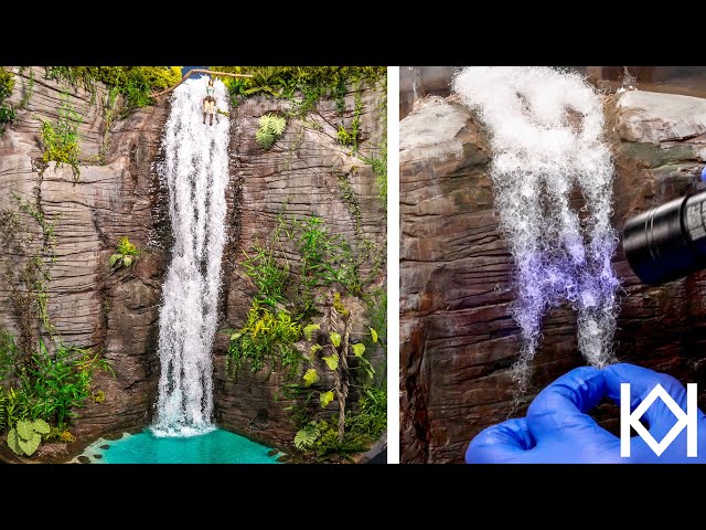 Model a Realistic Jungle Waterfall using UV Resin and Snow