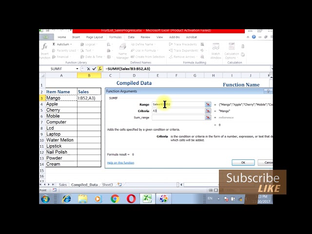 How to use SUM IF Function in MS Excel in (urdu / Hindi)