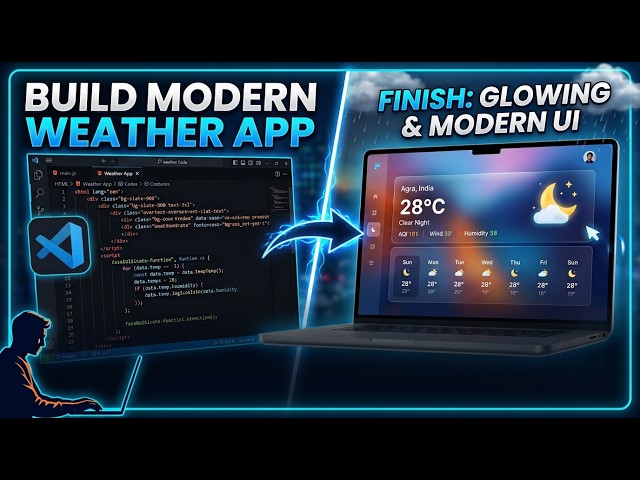 How to Make Weather App in VS Code | HTML CSS & JS Project for Beginners 💻