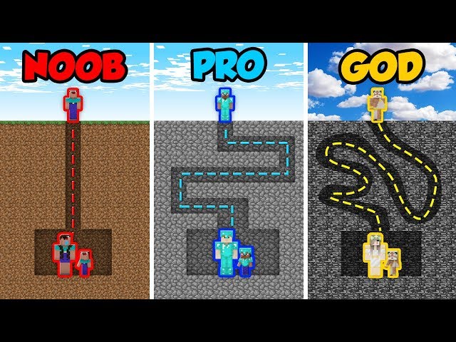 Minecraft: NOOB vs. PRO. vs. GOD: MAZE TO FAMILY CHALLENGE in Minecraft! (Animation)