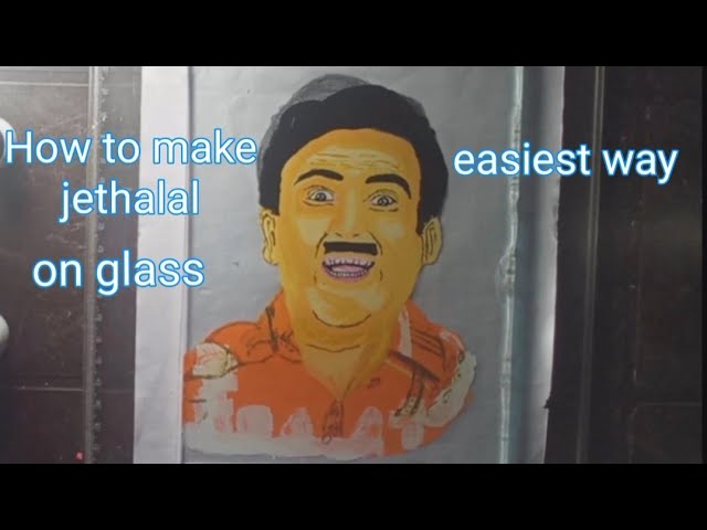 How to make jethalal on glass tutorial video #drawing #sketch #jethalal