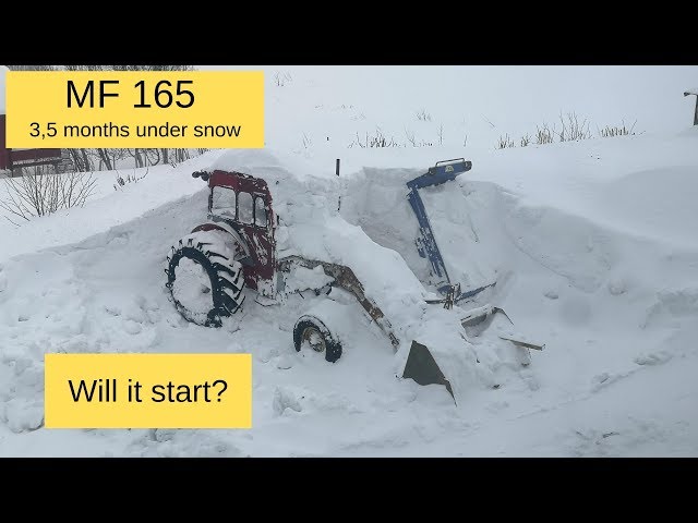 Will it start? MF165 excavated after 3,5 months under snow