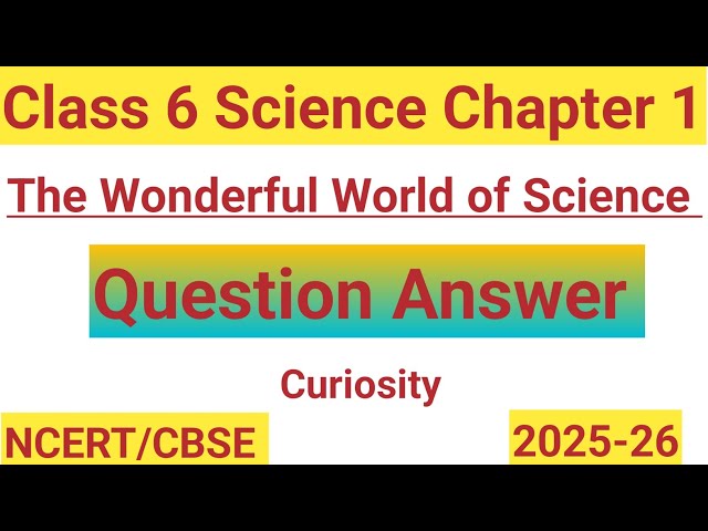 The Wonderful World of Science| Class 6 Science Chapter 1| Question Answer| Curiosity 