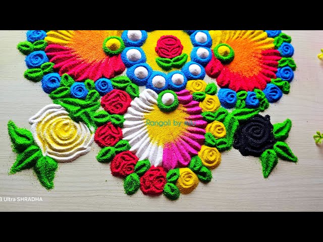 Simple rangoli designs for all festival/Easy Rangoli designs for Diwali/Rangoli by Vino