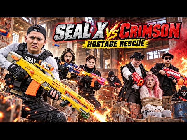 LTT Game Nerf Guns : SEAL X Nerf Guns Fight Against Crimson Scourge Crime Group's Fatal Assault
