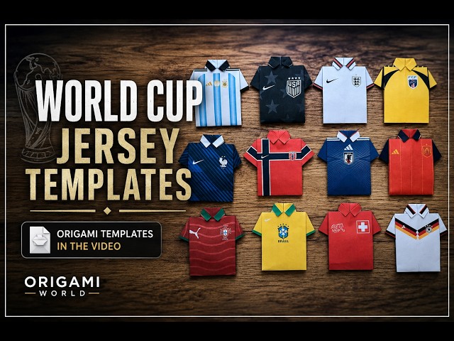Origami World Cup Jersey Tutorial Step By Step | DIY Football T-Shirt From Paper - Free Templates