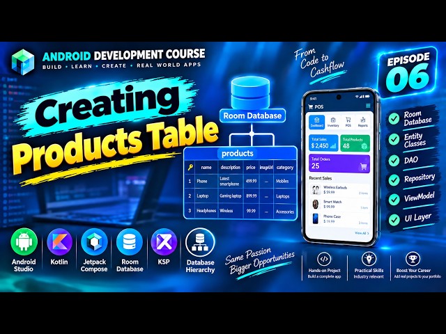 Creating Products Table with Room Database | Android POS App – Episode 06