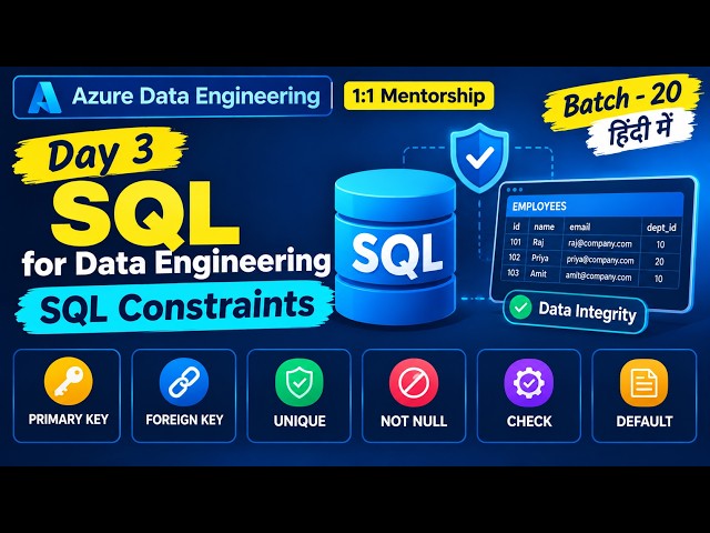 SQL for Data Engineering | SQL Constraints | Day 3
