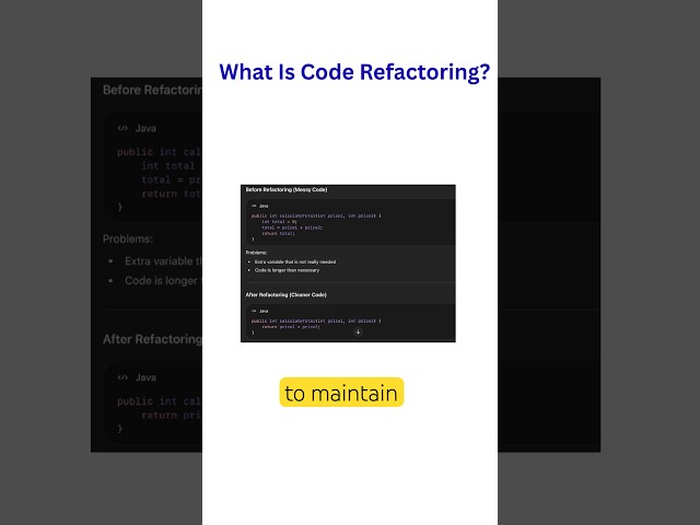 What Is Code Refactoring? #businessanalyst #softwaredevelopment