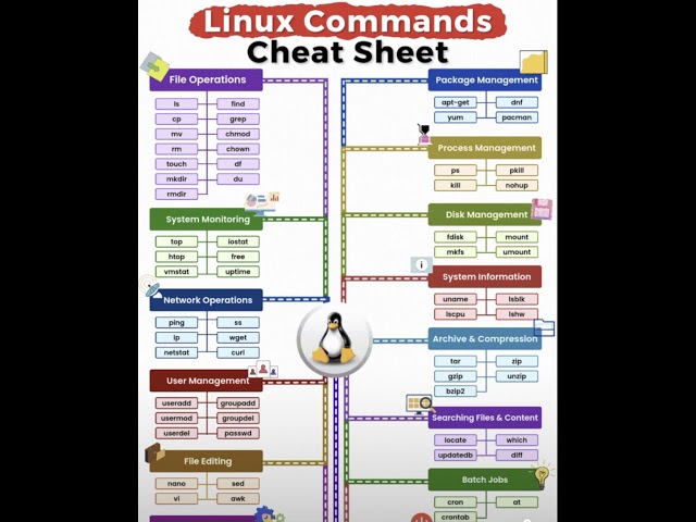 🔥 Top Linux Commands Every Developer Should Know (Cheat Sheet 2025) #cloudcomputing