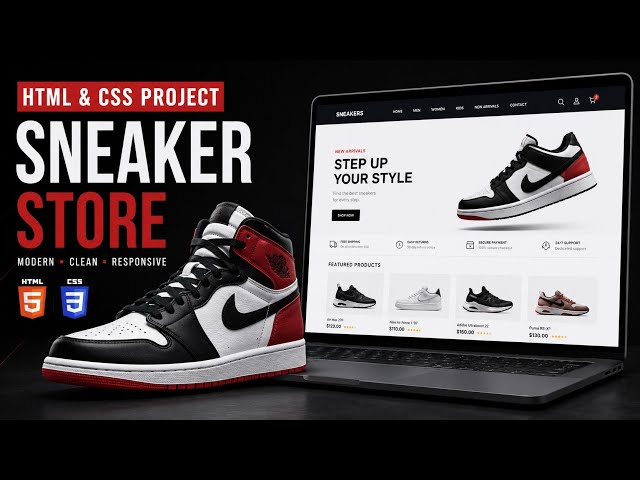 Sneaker Store Website Using HTML & CSS | Responsive Web Design Project 