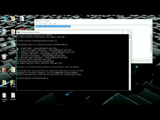encrypting your files with command prompt for view in vr mode only