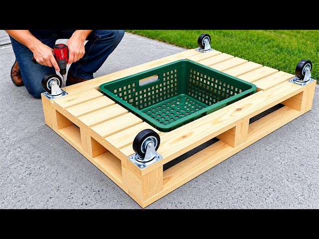 Attach wheels to a wooden pallet and see what most people don't even imagine happens!