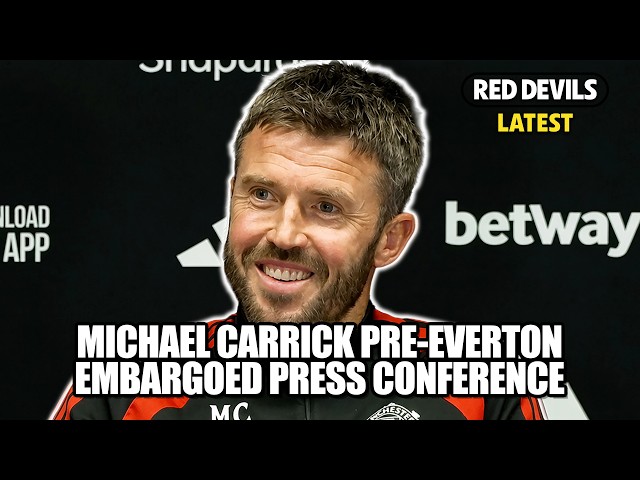 Michael Carrick on spending, squad depth and Kobbie Mainoo | Everton v Manchester United | Embargoed