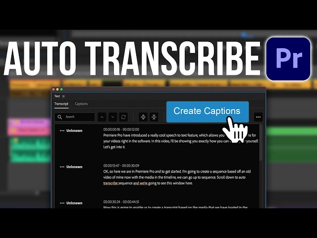 How To Auto Transcribe Captions in Adobe Premiere Pro