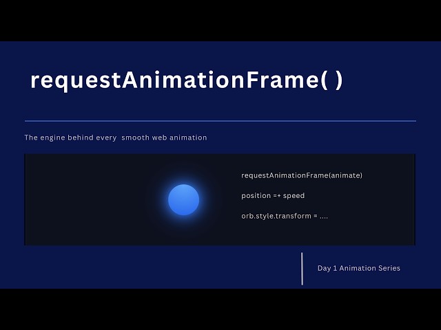 JavaScript requestAnimationFrame Explained — Build a Smooth Animation Loop from Scratch