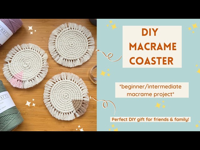 DIY macrame coaster | DIY gift ideas for friends | Boho decor | beginner / intermediate tutorial