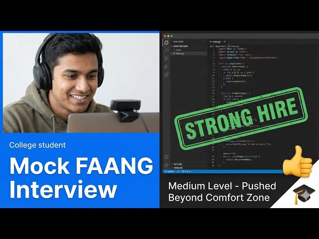 Mock FAANG DSA Interview With Intern -   Medium Level - Strong Hire