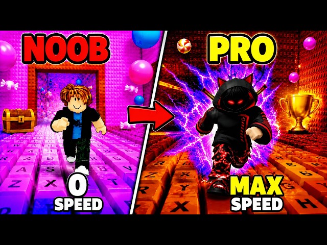 Noob to pro reached max speed & beat all World 1, 2 & 3 😱 +1 speed keyboard escape | Roblox