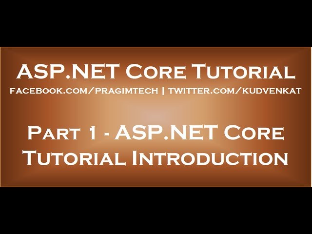ASP NET Core Tutorial