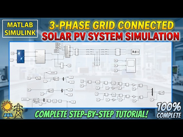 3-Phase Grid Connected Solar PV System Simulation in MATLAB Simulink | Step-by-Step Tutorial