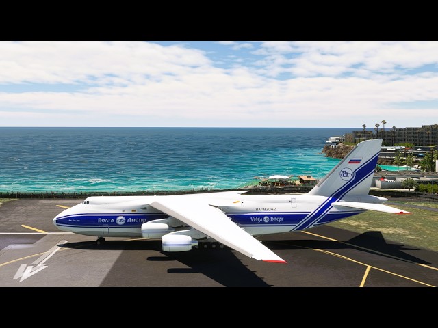 Spine-Tingling Sight! The Roar of the Antonov 124's Four Engines During Takeoff at Princess Juliana