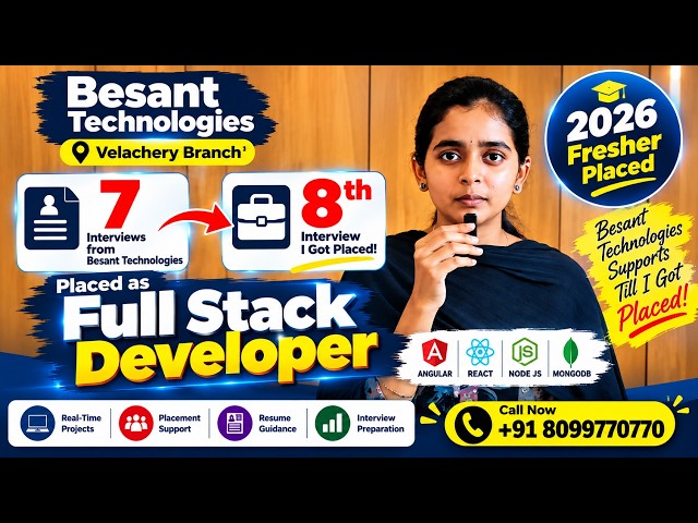 Full Stack Developer Course Chennai | 2026 Fresher Placement Success | Besant Technologies