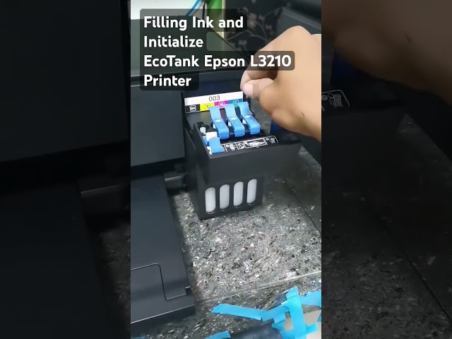 Filling Ink and Initialize EcoTank Epson L3210 Printer. #printer #shorts #shortsfeed #shortsvideo