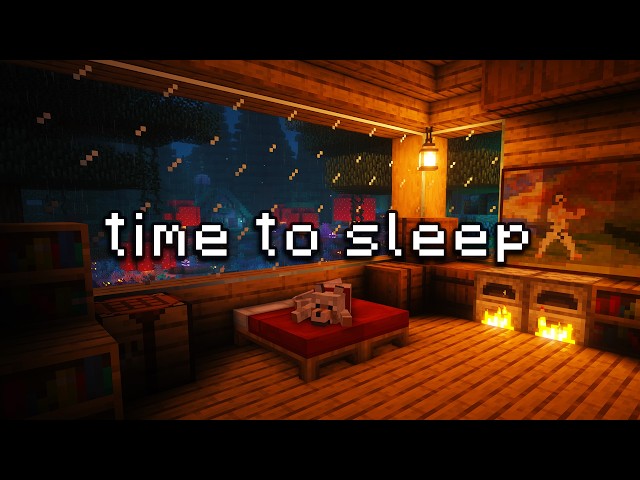 it can wait, you should sleep... (minecraft music w/ rain & fireplace)