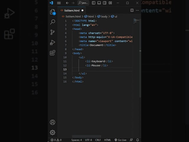HTML List Items