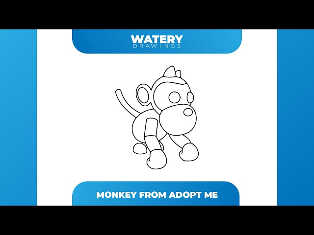 How to draw Monkey from Adopt Me | Roblox | Step By Step Guide | Watery Drawings